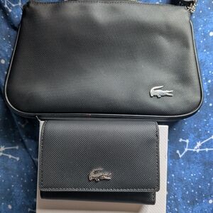 Lacoste Noir Cross Body Bag and Wallet Duo
